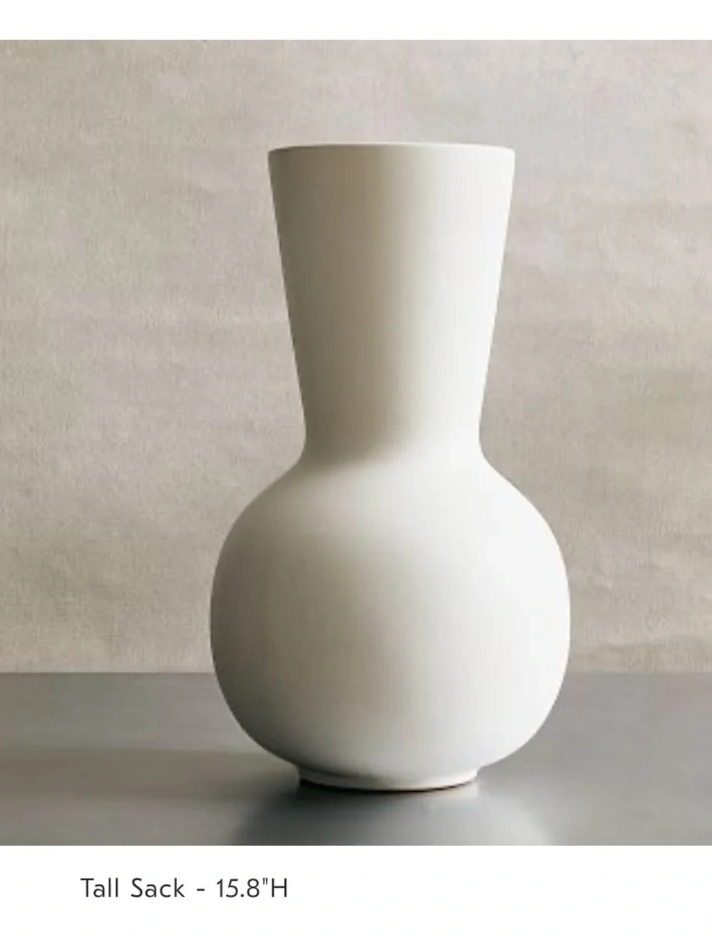 NWT West Elm Tall Sack Ceramic Vase